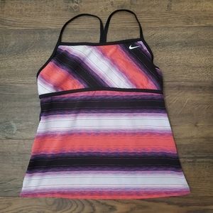 Nike Women's Striped Strappy Tankini Swim Top